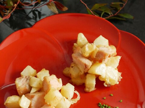 抹茶塩で食べる秋鮭とジャガイモのホクホクかき揚げ